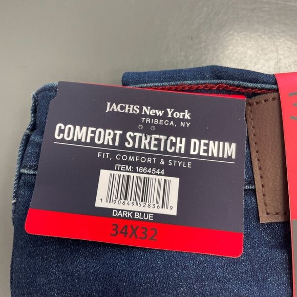 NEW Jachs New York Men's 34X32 Comfort Stretch Denim Jeans Dark Blue - Picture 4 of 6